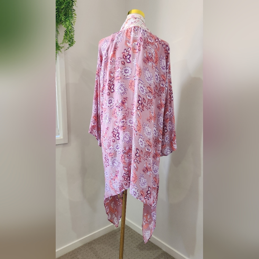 Patrons of Peace Multicoloured Floral Cape/Kaftan/ Size L - Picture 3 of 9
